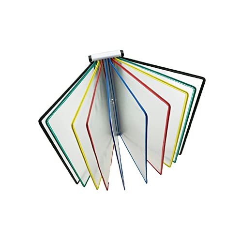 EliteBloom Wall Mount Reference Organizer - Catalog Display Rack with 10 Double-Sided Panels, A4 Size, PVC and Metal Document Organizer,Assorted