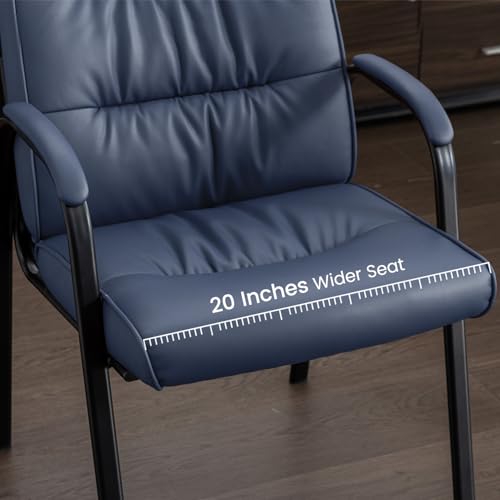 BoisKom Office Guest Reception Chair Set of 2, Conference Room Chairs Waiting Room Chairs 2 Pack, Modern Leather Office Desk Chair No Wheels.