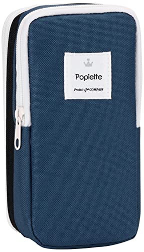 ニッケン文具 Nikken Stationery PLP1-KN Poplette Vertical and Horizontal Pen Case, Black x Navy
