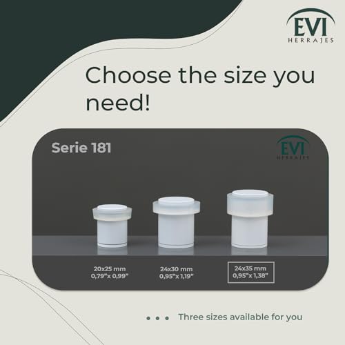 Pack of 2 EVI Door Stoppers |White Stainless Steel Door Stopper - Screw Fastening - White Rubber Protector - 0.95 x 1.38 Inch Door Stop