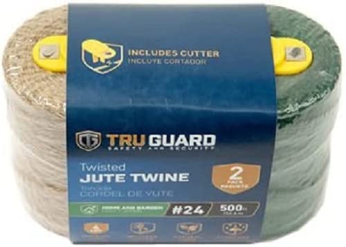 2 Count Green & Brown 500' Jute Twine with Cutter - Pack of (5)