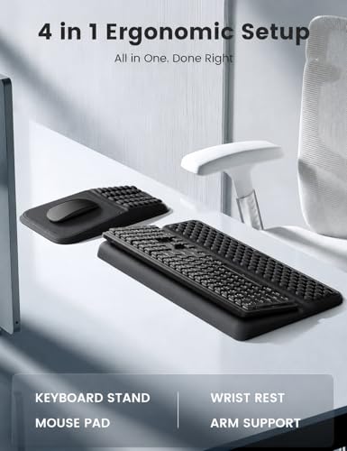Vaydeer Keyboard Stand and Mouse Pad Set, Soft Memory Foam Wrist Rest