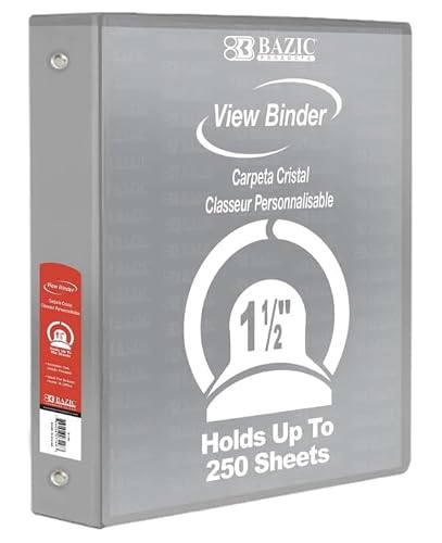 24 Pack, 1.5" Grey 3-Ring View Binder w/ 2-Pockets