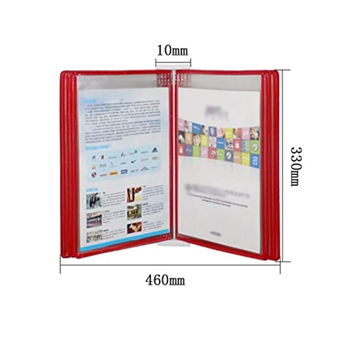 GFSGHZZ Wall Mount Catalog Display Rack - Wall Mount Reference and Display System, with 10 Display Pockets Wall Mount Reference System, 20 Sheet Capacity Universal Pockets, A4 Size,Red