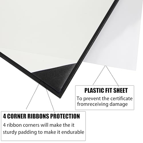 MyGradDay 20 Packs Imprinted Diploma Cover 8.5x11 Diploma Holder Graduation Certificate Cover Smooth Leather Letter Size Black