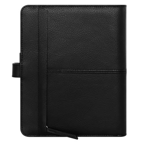 FranklinCovey - Anna Ring-Bound Binder for FranklinCovey Planners | Leather with Snap Closure (Classic, Onyx)