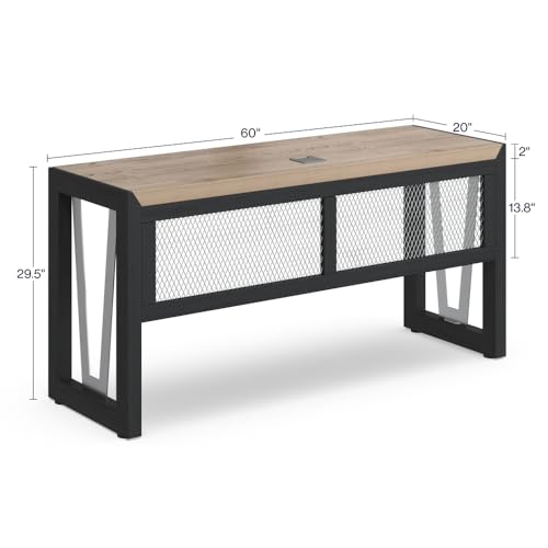 NBF Credenza Office Furniture, 60" W Office Workstation, Tan