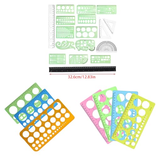 Circles Template Circles Ruler Drawing Ruler Tool Geometry Stencils for Building Formwork Drawing Templates Measuring Stencil School Supplies