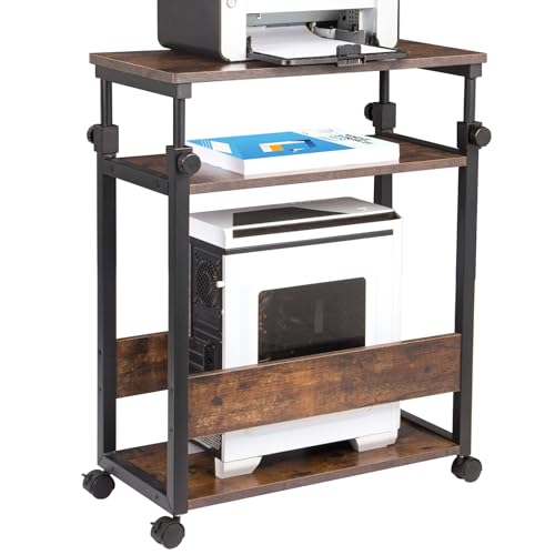 Height Adjustable Computer Tower Stand, Top Adjustable 24"Wx12"Dx23"-38"H
