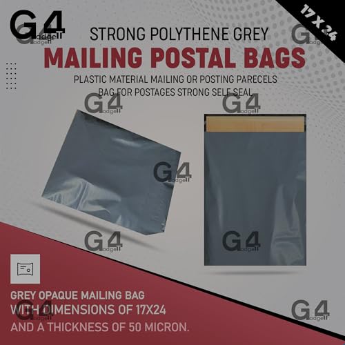 100 Mailing Bags for Postage and Storage Strong Mailer Bags 17" X 24" Grey (61cm x 53cm)