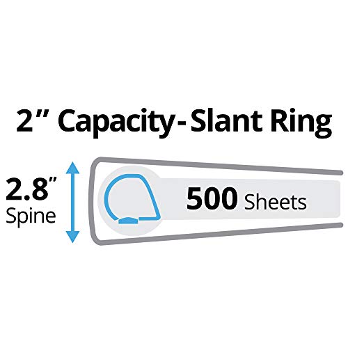Avery® Durable View 3 Ring Binders, 2" Slant Rings, 4 White Binders