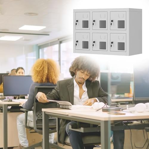 RJYYYDS Cell Phone Lockbox for Work Meetings, Office Use, 20-Slot Lightweight Storage with Individual Locks, Mobile Phone Discipline Box, Secure nizer for SMA,6 Slots