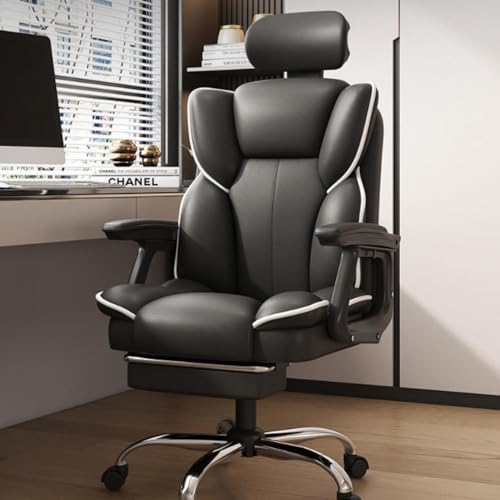 UOPYNE Executive Office Chair, Modern Soft Leather Ergonomic Computer Desk Chair Executive Home Office Boss Chair Swivel Chair, 145° Adjustable Height Durable Base Comfortable Conference Desk Chair