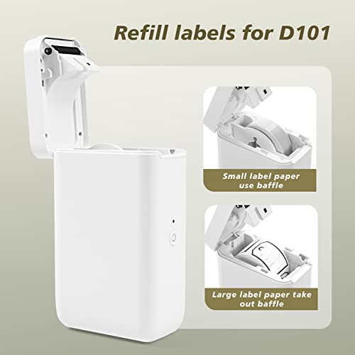 NIIMBOT D101 Label Maker Tape Self-Adhesive Labeling Tape Replacement 0.98" X 1.97" (25 X 50mm) Thermal Label Paper for Home Kitchen, 130 Labels/Roll, White