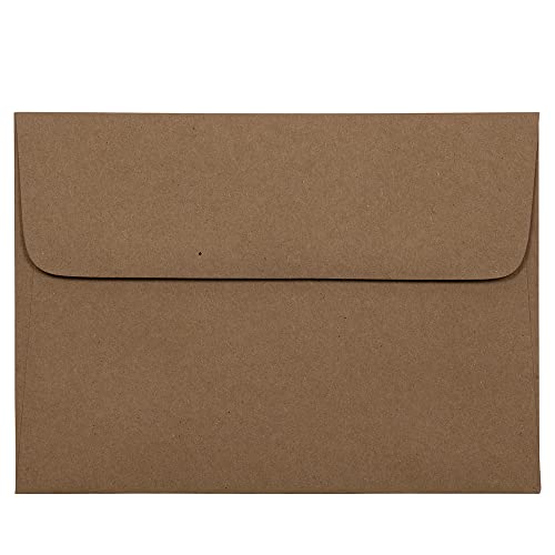 JAM PAPER A7 Premium Invitation Envelopes - 5 1/4 x 7 1/4 - Brown Kraft Paper Bag - Bulk 250/Box