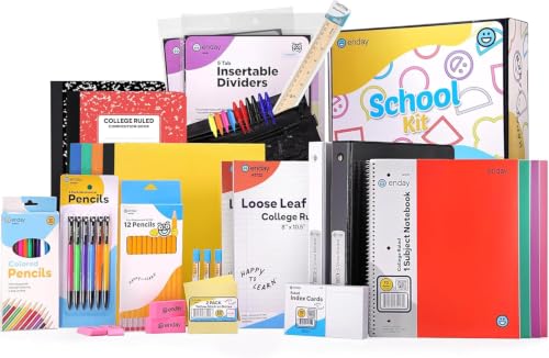 Enday Back to School Supplies High School Kit -87 Piece School Supplies Box
