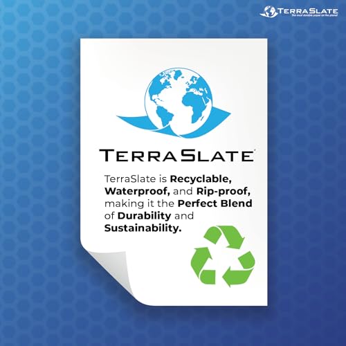 TerraSlate Waterproof Paper, 5 Mil 8.5” x 11”, Laser Printer & Copy Machine Compatible, Durable & Rain/Weather-Proof Copy Paper, White (50 Sheets)