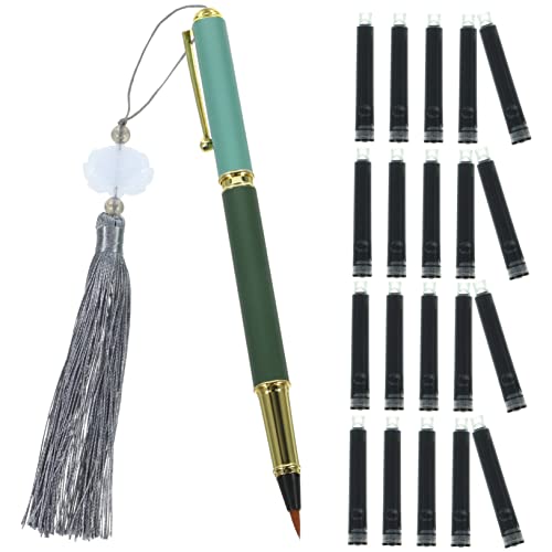 Chinese Caligraphy Brush, 5 Sets Fountain Pen Brush Refillable Ink Pen Watercolor Brush Pens Drawing Pens Chinese Calligraphy Pen Chinese Calligraphy Brush Portable Calligraphy Pens Ink Painting Pen