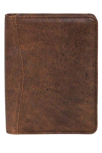 Scully Aero Squadron Leather Zip Monthly/Weekly Planner Agenda Walnut