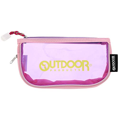 Sun-Star Stationery S1421514 OUTDOOR Pencil Case, Clear Flat, Pink + Violet