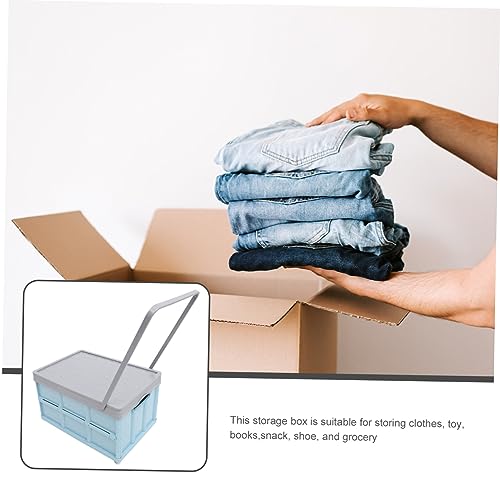 ZGLINMZ Stackable Plastic Crates for Storage and Shopping Cart Basket with Collapsible Design Wheeled Toy Bin with Lids for Guinea Pig Toys Swivel Tool Blue Bin for Organized STO
