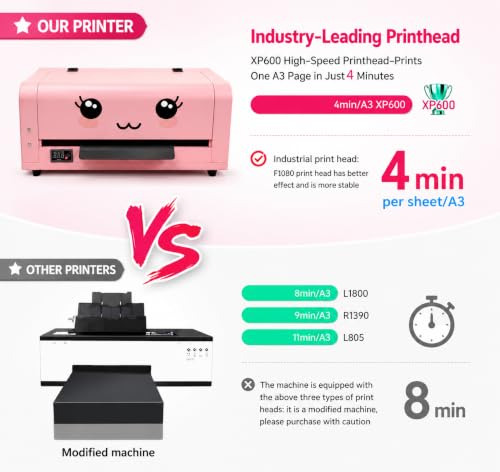 upcheirna 13" All-in-One DTF Printer with FM600 for T-Shirt Printing