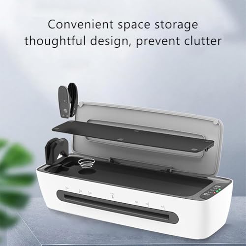 Desktop Thermal Laminator, Thermal and Cold Laminator Machine with Paper Cutter, Hole Punch and Corner Rounder, 1-Min Fast Preheat, for Office, School, Home, Business, Creativity