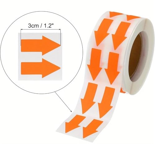 Color-Coding Labels 2000/4000/8000pcs Arrow Sticker Labels 1000 Count/Roll 0.6x1.2 Inch Adhesive Shape Signs for Scrapbooking DIY Craft for Road Instructions(4000pcs)
