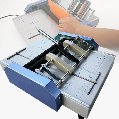 XUXIAO Automatic Paper Folding Machine, Folder Creasing Machine, A3 Paper Folding Machine, Stitch Flat-Clinch Automatic Binding Machine, for Card Folder Color Pages