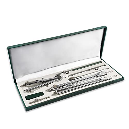 TXGJWRA Compasses 9 Piece Math Geometry Tool Set Scale Set Drawing Drawing Tool Set with Storage Case Home School Supplies Measuring Tools