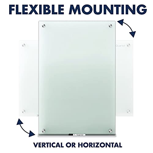 Quartet Whiteboard, Glass Dry Erase Board, Non-Magnetic, 8' x 4', Infinity Frameless Mounting, Includes Dry Erase Marker, Frosted White (G9648F)