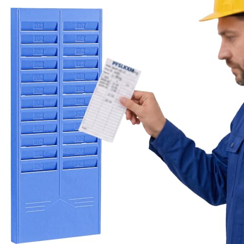 PFSLKXM Double Row 24/50 Slot Rack Card Holder, Time Card Holder Wall Mount