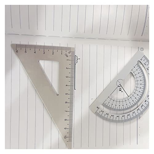 Angle Protractor,4 in 1 Metal Ruler Aluminum Alloy Angle Ruler Protractor Triangle Multifunctional Measuring Tools Set Square Goniometer