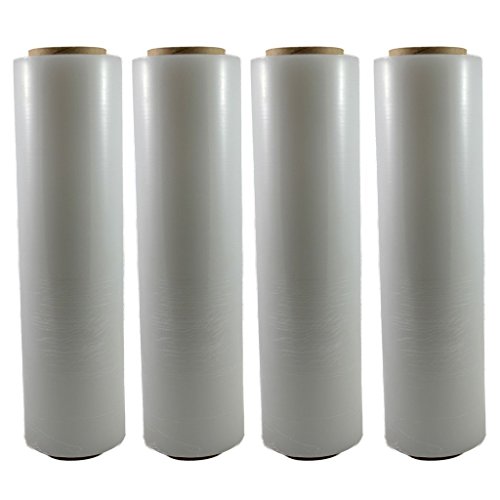 Sigma Brand Blown Hand Wrap Stretch Wrap Film 18 Inch x 80 Gauge x 1500 Feet 4 Rolls Per Case