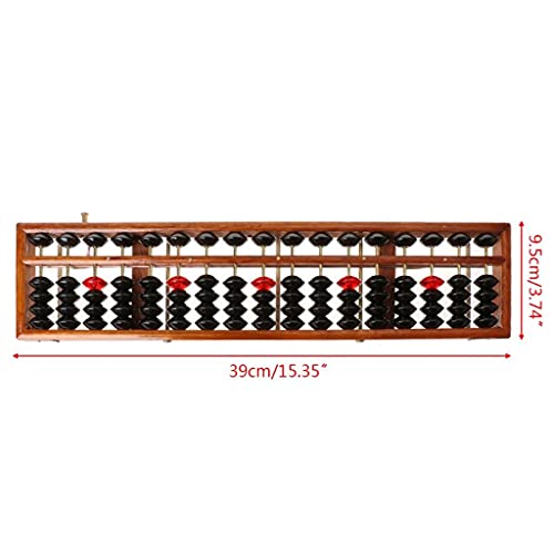 NSUQOA 17 Digits Wooden Standard Abacus Chinese Calculator Counting Math Learning Tool Beginners