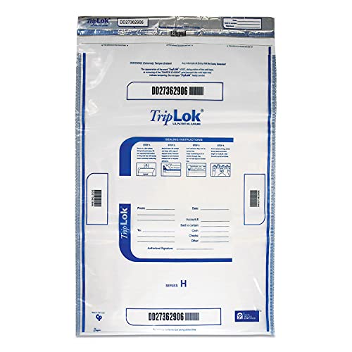 TripLOK Deposit Bag, Plastic, 4 Mil, 20 X 28, Clear, 50/Pack