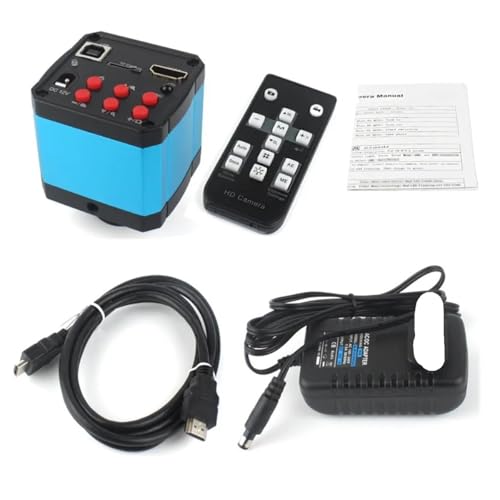 Microscope Accessories Kit 2K USB Digital Video Monocular Microscope Camera Continus Zoom 130X C-Mount Microscope Slides(A)