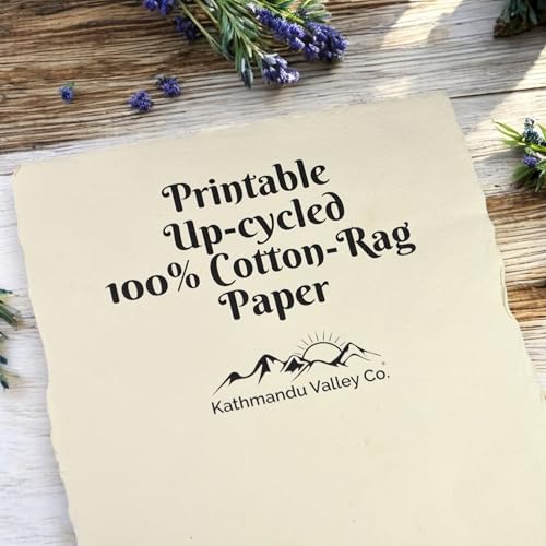 Kathmandu Valley Co. 100% Cotton Off-White Printer Paper 8.5x11, 100 Sheets