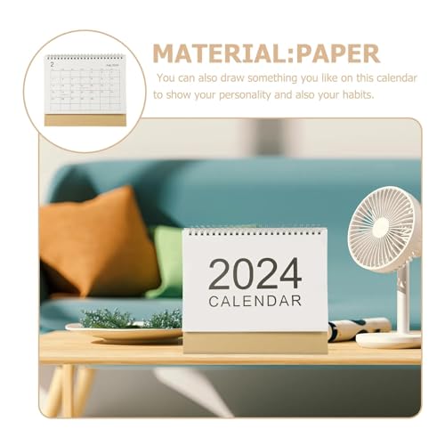 Yuidaaavzz 2024 Desk Calendar Daily Schedule Calendar 2024 Office Gift Standing Home Novelty Decor Decorative Mini Daily Household (Desk Calendar 8.1" W x 5.9" H)