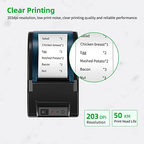WERTGHJ 58mm Thermal Receipt Printer Bill Ticket High Speed POS Support Cash Drawer Compatible ESC/POS Print