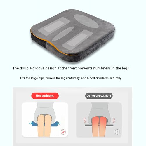 VITIWEDTY Memory Foam Seat Cushion, Non-Slip Orthopedic Tailbone Cushion for Back & Sciatica Pain Relief, Thicken Desk Chair Pillow for All-Weather Support at Home and Work (Green 1pcs)