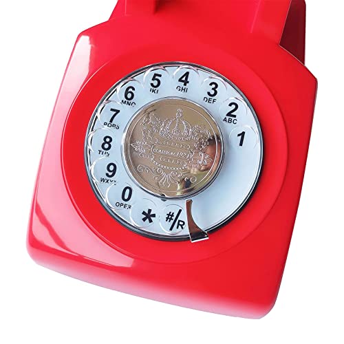 QUANGJN Corded Landline Telephone Vintage Antique Phones Classic Rotary Dial Home Phone Old Fashion Business Phones Office Decor