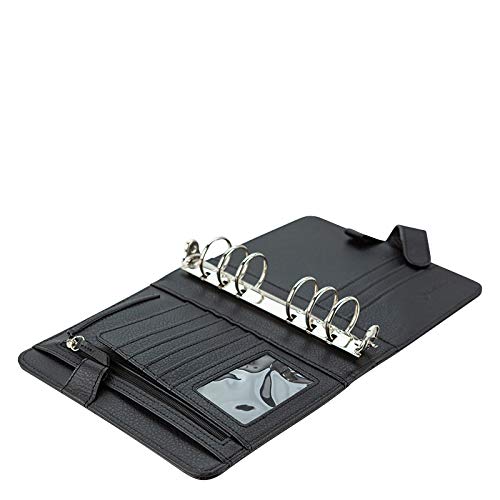 FranklinCovey - Anna Ring-Bound Binder for FranklinCovey Planners | Leather with Snap Closure (Compact, Onyx)