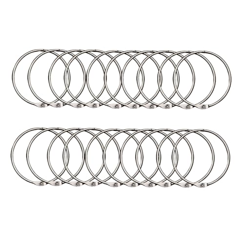 Binder Rings, 20Pcs Binder Metal Rings, Loose Leaf Book Cards, DIY Memo Card for School, Home or Office(21mm)