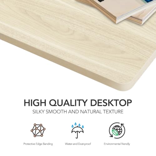 SANODESK 60"x24"x1" One-Piece Tabletop for Home Office, White Wood Grain