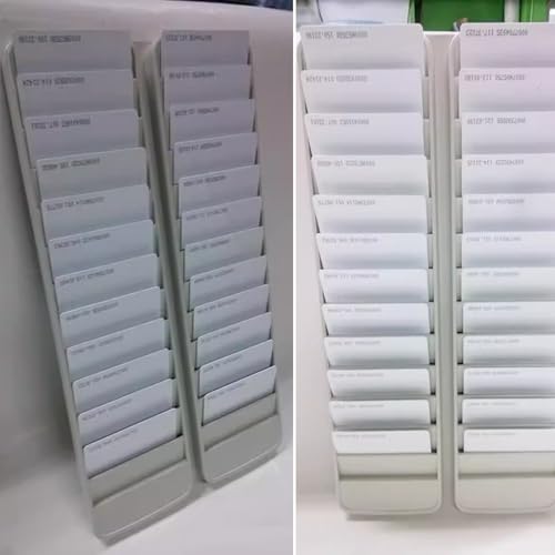 Employee ID Badge Wall Rack 28 Double Slots, 6 1/4 in Slot Depth Time Card Holder with Screws, Business Cards Display Prevents Jamming