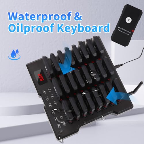 AGJ Restaurant Pager Wireless Calling System 24 Beepers Guest Customer Queue Pagers for Food Court Food Truck Church Nursery Clinic Coffee Shop with Buzzer Vibration Flash