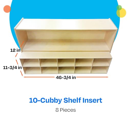 ABC Company Cubby Inserts, Natural Wood Tone, 10 Cubby Inserts
