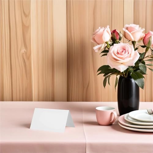 White Blank Tent Place Cards 200Pcs White Place Cards 3.93x3.54in Blank Table Tent Cards for Wedding Seating Arrangement Printable Name Tags Party Tabletop