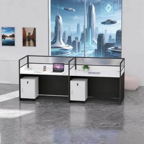UZZUR Quiet and Private Cubicle desks (A-2P Side-by-Side, with Cabinet)